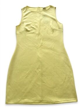 NWT WIHOLL Yellow Sleeveless Mini Dress Size L Casual Summer Lightweight Knit